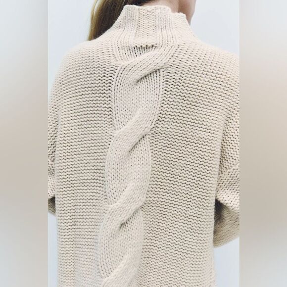 ZARA CABLE KNIT SWEATER CHUNKY - Picture 8 of 10